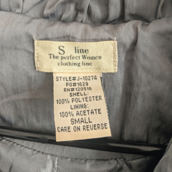 Vintage Metallic Gray Ruffled Petticoat Trench Coat Jacket - Picture 2 of 4